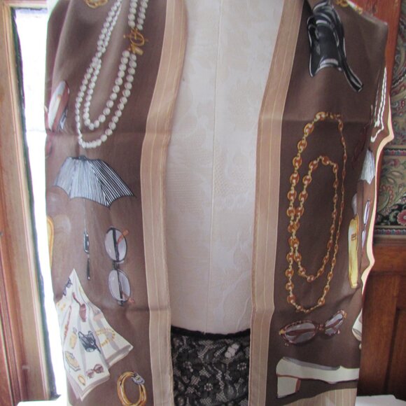 Handsome Jones New York Oblong Scarf Shades of Brown Accessory Theme - Picture 7 of 9